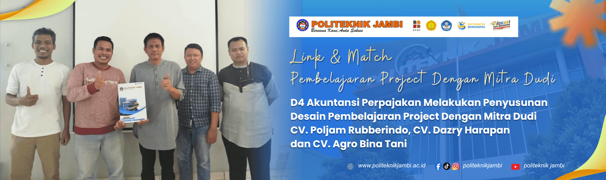 D4 Akuntansi Perpajakan Melakukan penyusunan desain pembelajaran proyek (PjBL) dengan mitra industri .