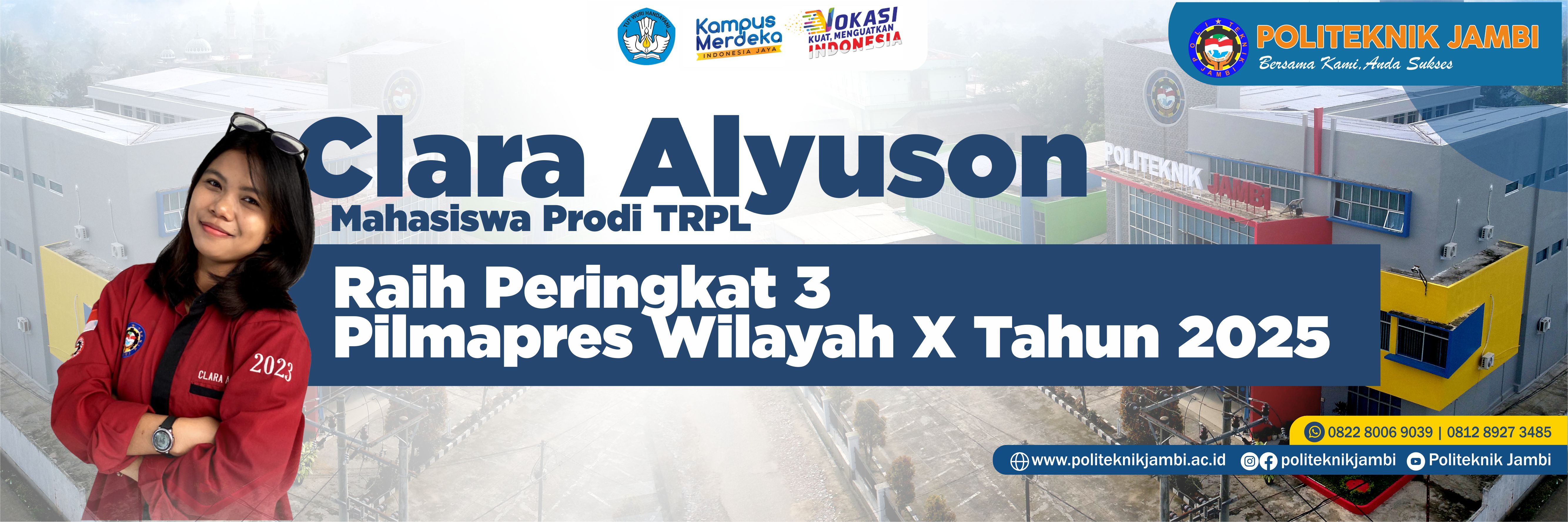 Clara Alyuson Raih Peringkat 3 Pilmapres Wilayah X Tahun 2025
