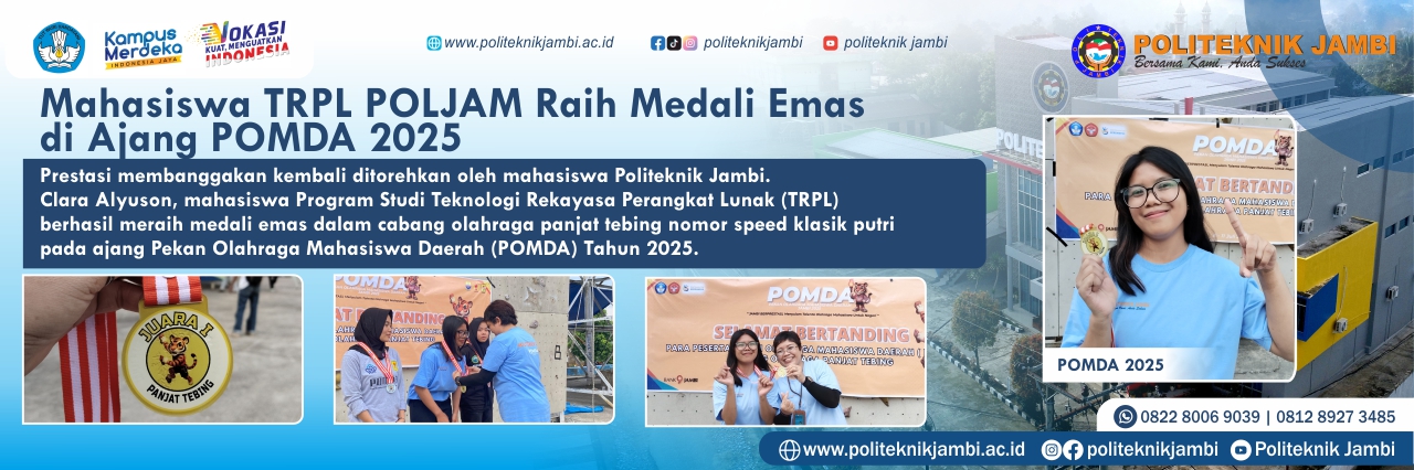 Mahasiswa TRPL Politeknik Jambi Raih Medali Emas di Ajang POMDA 2025