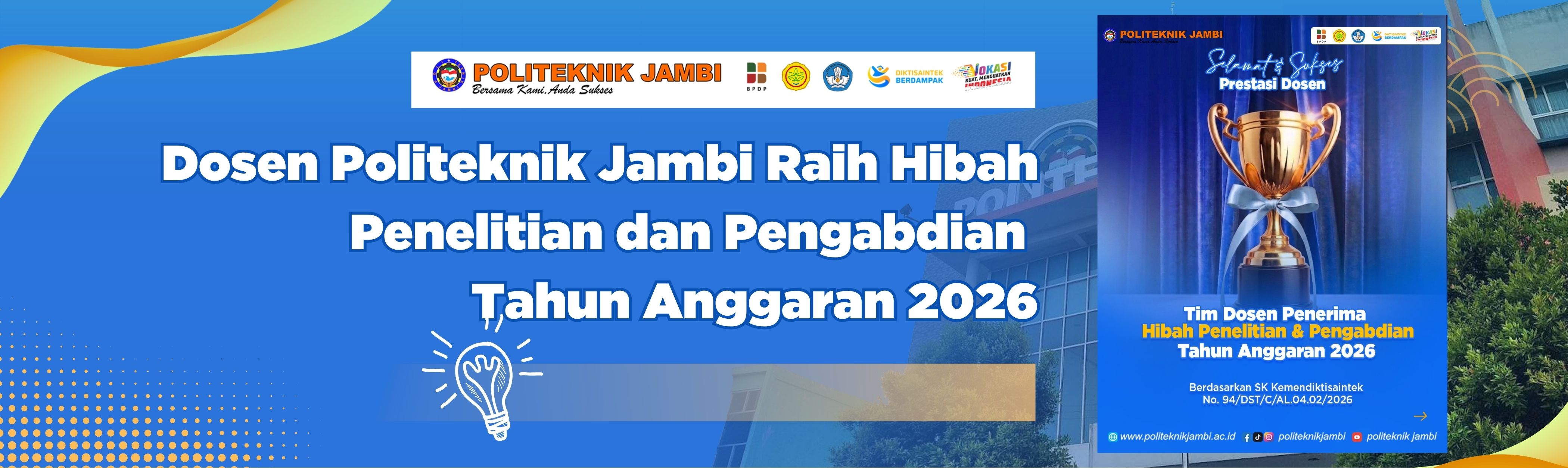 Dosen Politeknik Jambi Raih Hibah Penelitian dan Pengabdian 2026