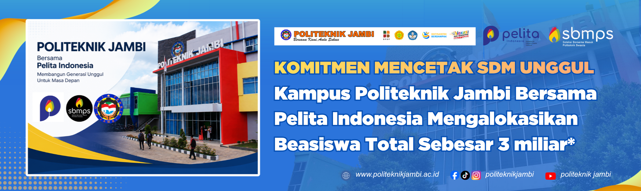 Politeknik Jambi Bersama Pelita Indonesia Alokasikan Beasiswa Senilai Rp3 Miliar